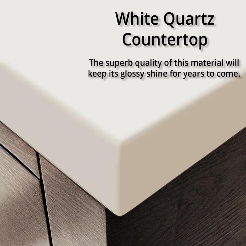 Abbey 60 in W x 22 in D Double Bath Vanity and White Quartz Top