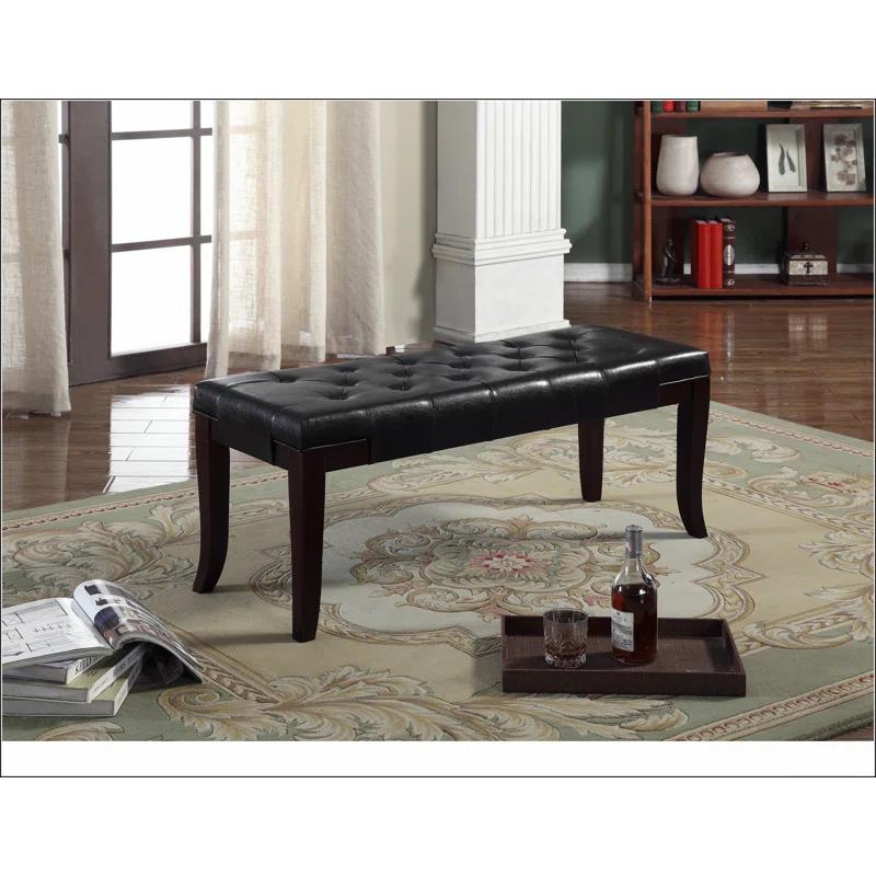W-Jopns Linon Tufted Bench, Faux Leather A solid basic framework, comfortable, durable and beautiful