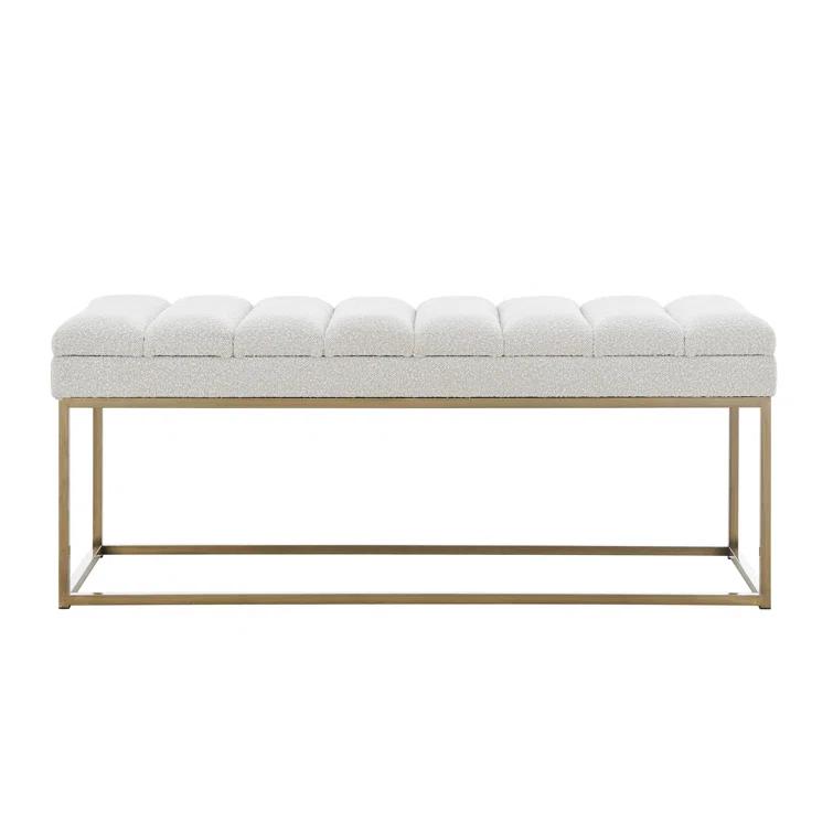 Everly Quinn Georgenia Boucle Upholstered Bench