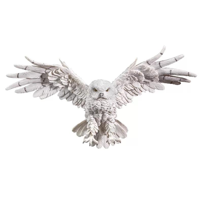 Mystical Snowy Owl Resin Wall Sculpture