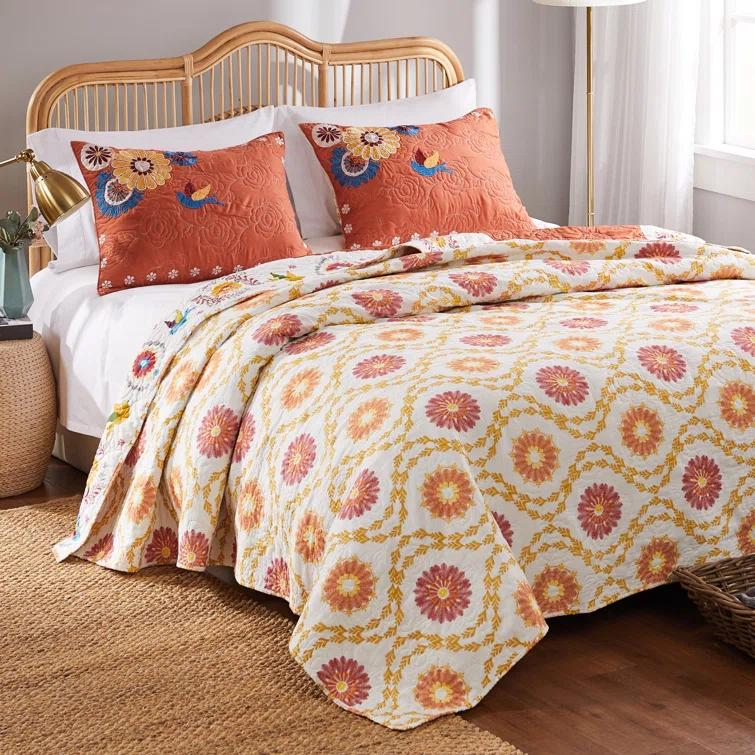 Barefoot Bungalow Topanga Floral Reversible Quilt Set