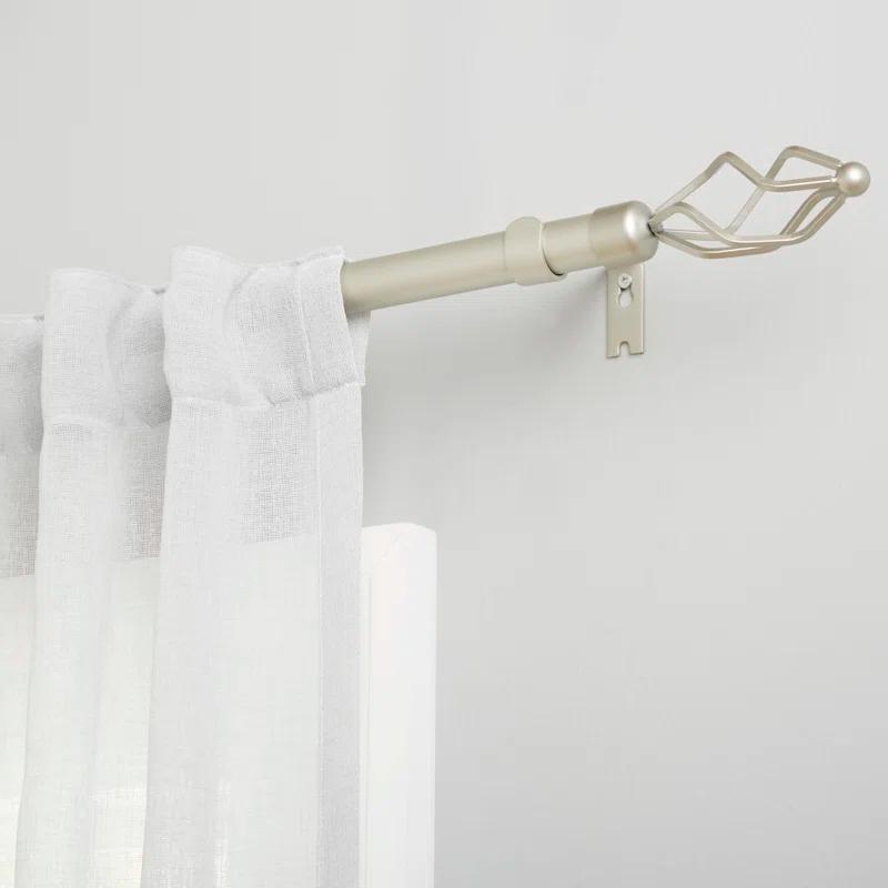 Amalgamated Textiles Exclusive Home Lancelot 1" Window Curtain Rod and Finial Set, Adjustable