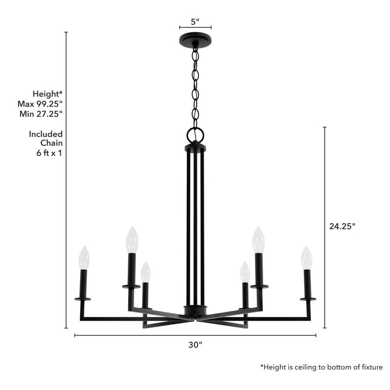 Hunter Fan 6 - Light Geometric Classic Chandelier