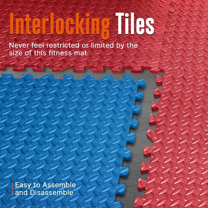 SereneLife Thick Puzzle Exercise Mat, EVA Foam Interlocking Tiles Protective Flooring for Gym Equipment and Cushion (Set of 6)