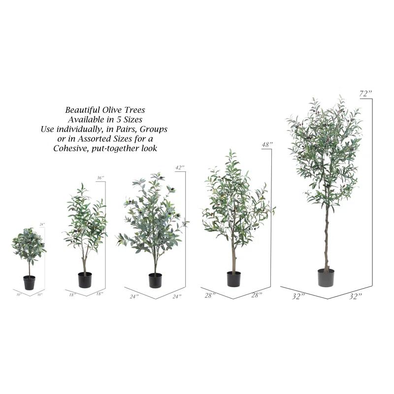 Primrue Faux Olive Tree Tree in Pot Liner