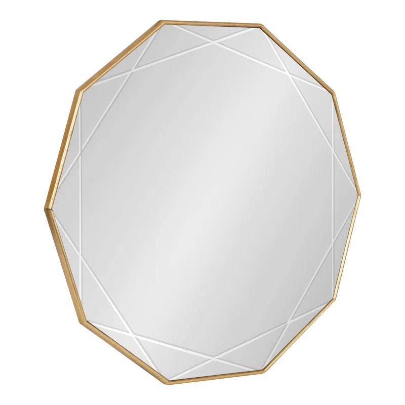 Kate and Laurel Deka Etched Starburst Accent Framed Wall Mirror