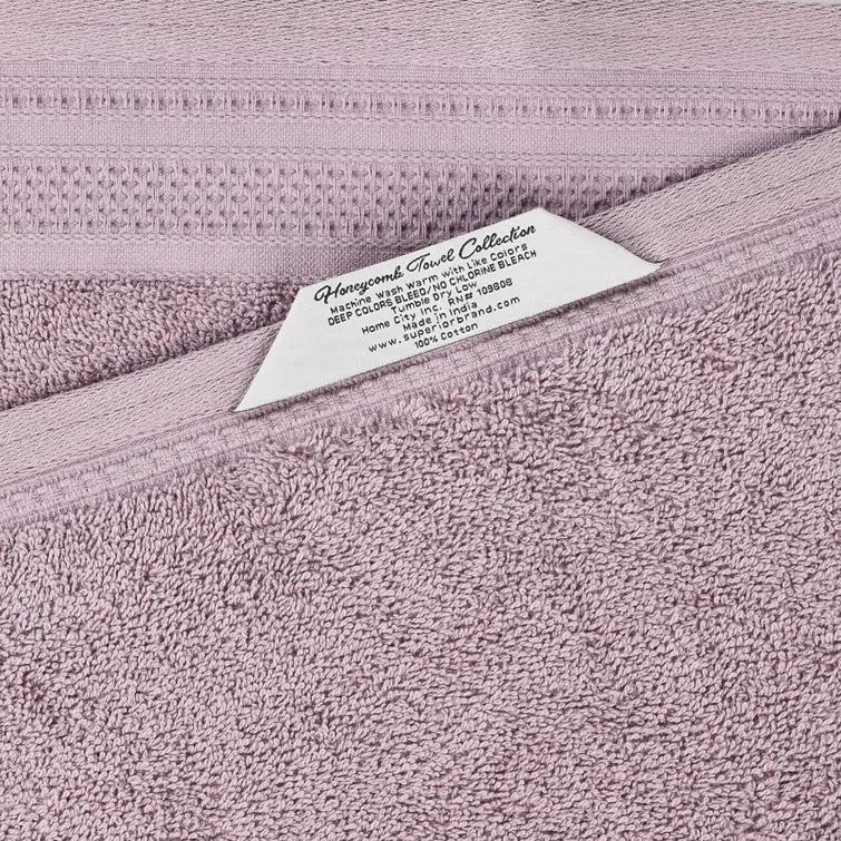 Superior Honeycomb Textured Waffle Border Cotton Medium Weight Bath Sheets (Set of 2)