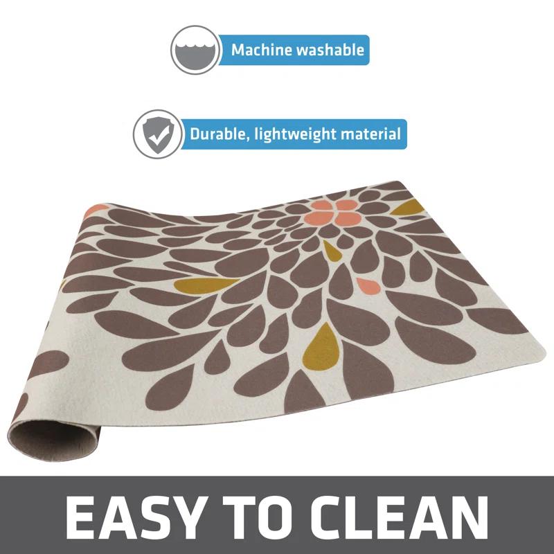 Pet Bowl Placemat, Feeding Mat For Dog & Cat - Thin, Absorbent, Waterproof, Machine Washable