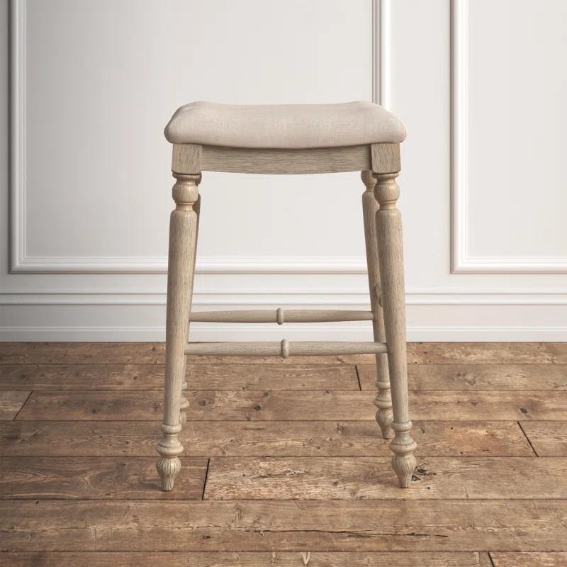 Kelly Clarkson Home Jordyn Backless Upholstered Wood Counter & Bar Stool
