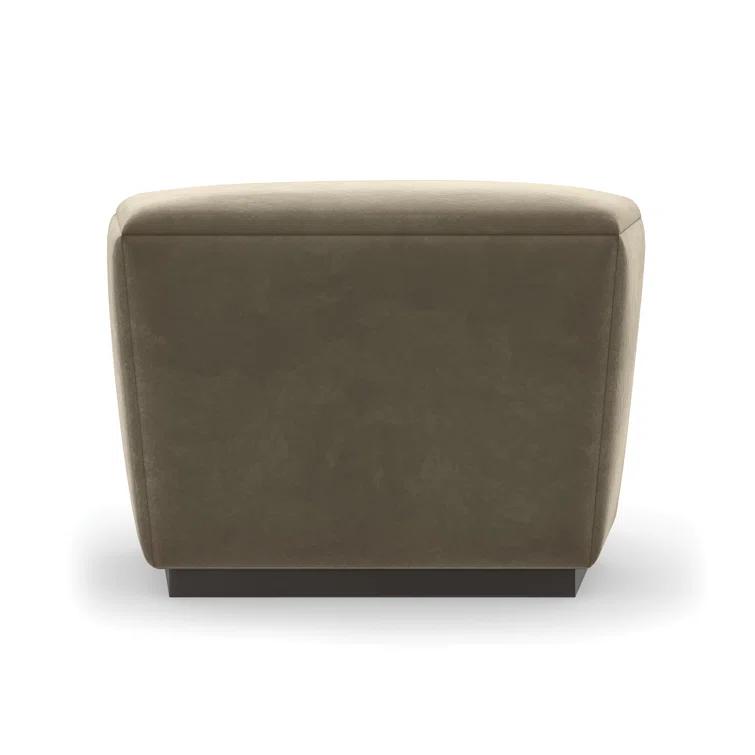 Dark Brown Mohair Upholstered Faceted Storage Ottoman