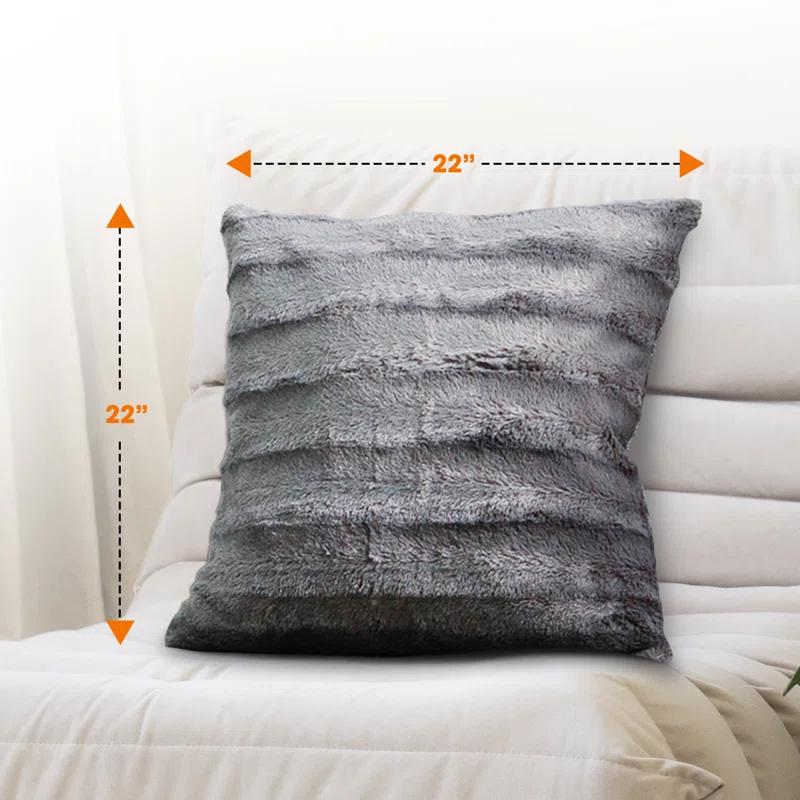 Cheer Collection Faux Fur Throw Pillow (Set of 2)