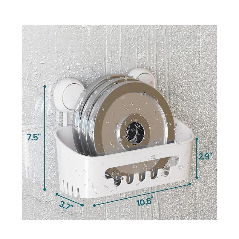 Rebrilliant Shower Caddy Suction Cup 2 Pack,Removable Shelves,Wall Mounted for Bathroom Accessories,White