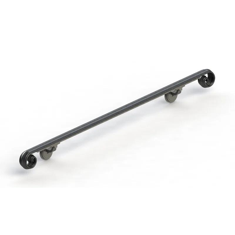 Arc and Hammer Scroll Wrought Iron Handrail