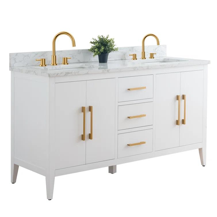 Vanity Art 60" Double Bathroom Vanity Set
