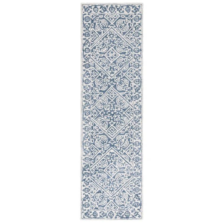Safavieh Dip Dye Hand Tufted Wool/Cotton Oriental Rug in Ivory/Blue