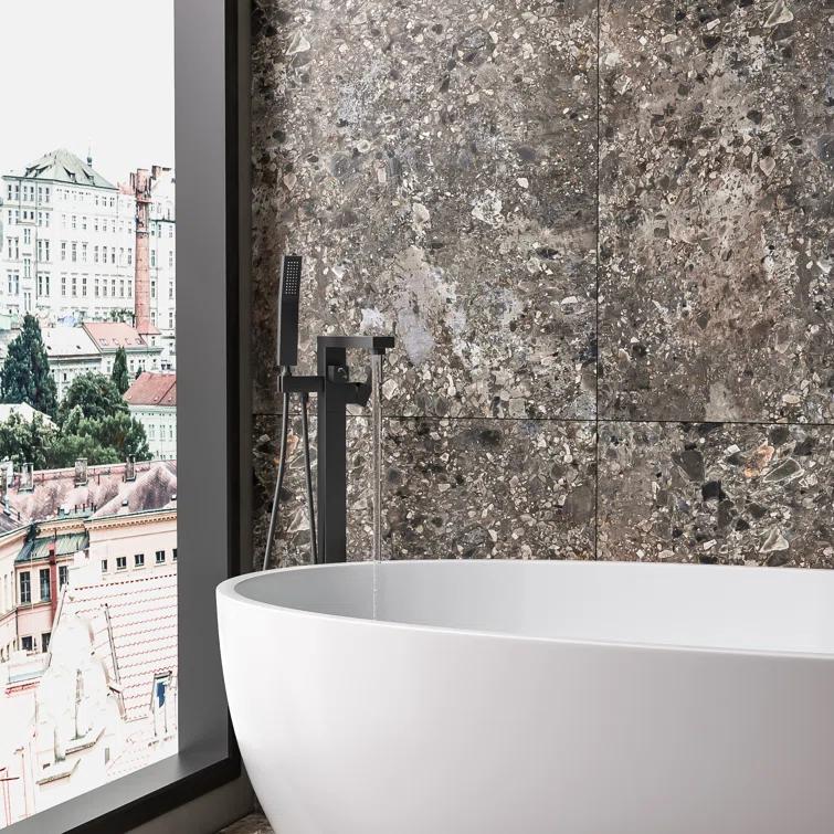 Floor Tub Filler with Diverter