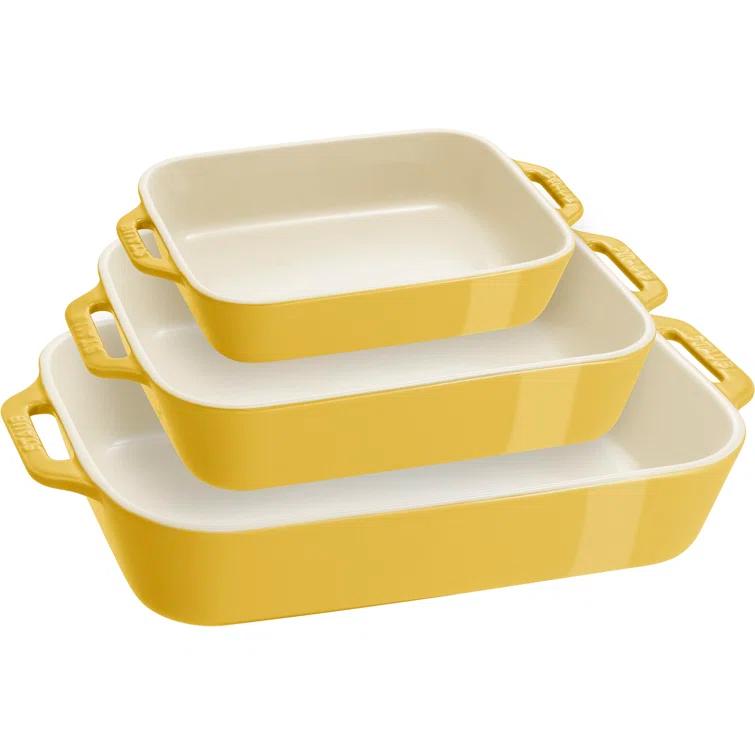 Staub ® Citron Rectangular Bakers, Set of 3