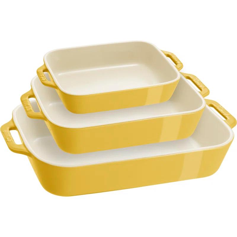 Staub ® Citron Rectangular Bakers, Set of 3