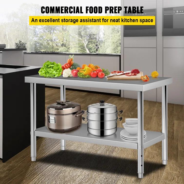 Prep & Savour Demnan Metal Top Workbench