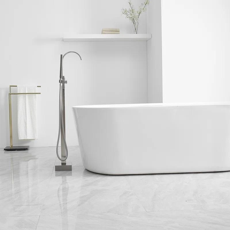 VIBRANTBATH A-97011-N 1 Handle Floor Clawfoot Tub Faucet with Diverter