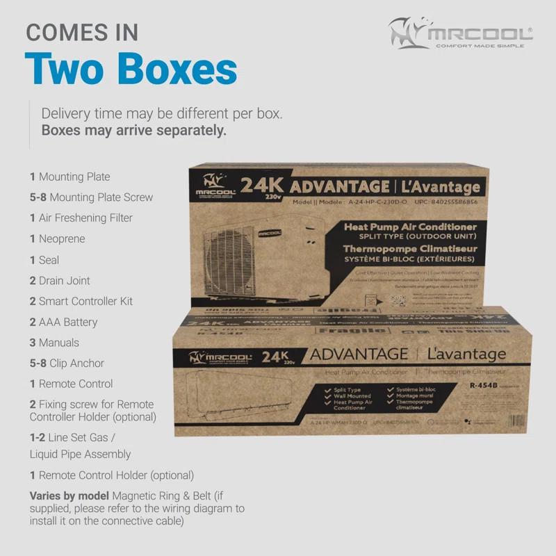 MrCool MRCOOL Advantage 12,000 BTU Ductless Inverter Wall Mount Heat Pump System, White