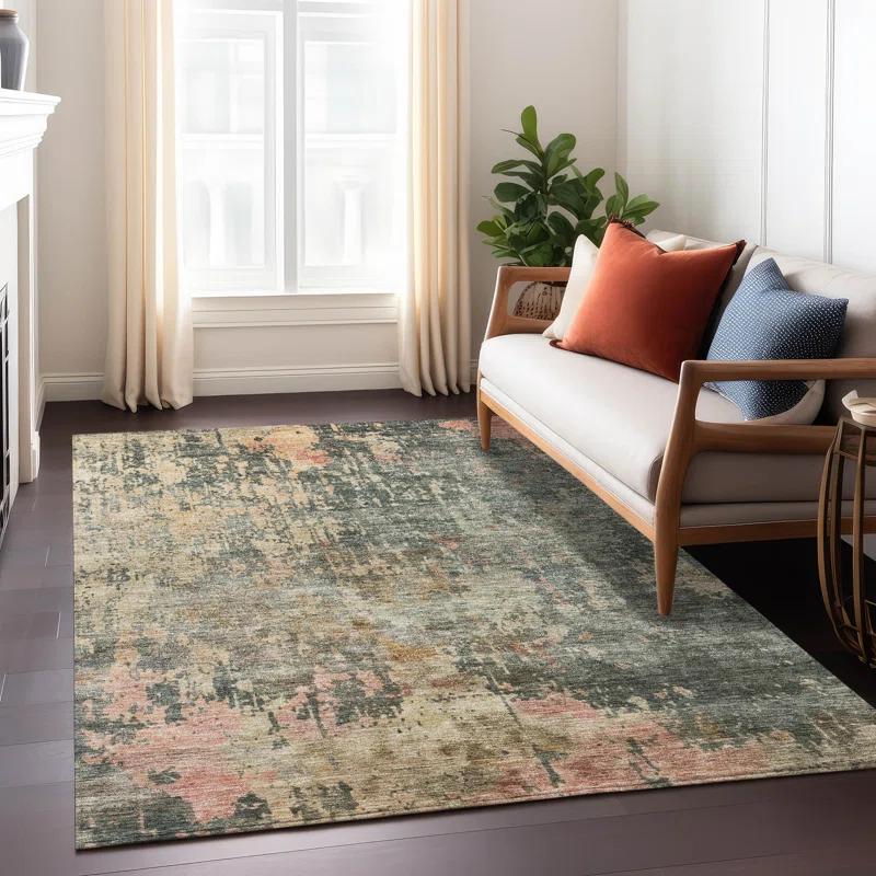 Machine Washable Indoor/Outdoor Chantille ACN1214 Sage Rug
