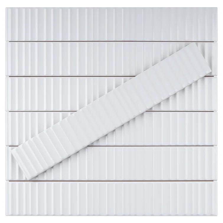 Supreme Tile Nova 1.97 in. X 11.81 in. Polished Ceramic Subway Wall Tile