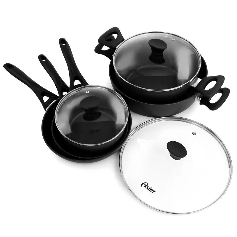 Oster Oster Non Stick 10 Piece Aluminum Cookware Set In Black