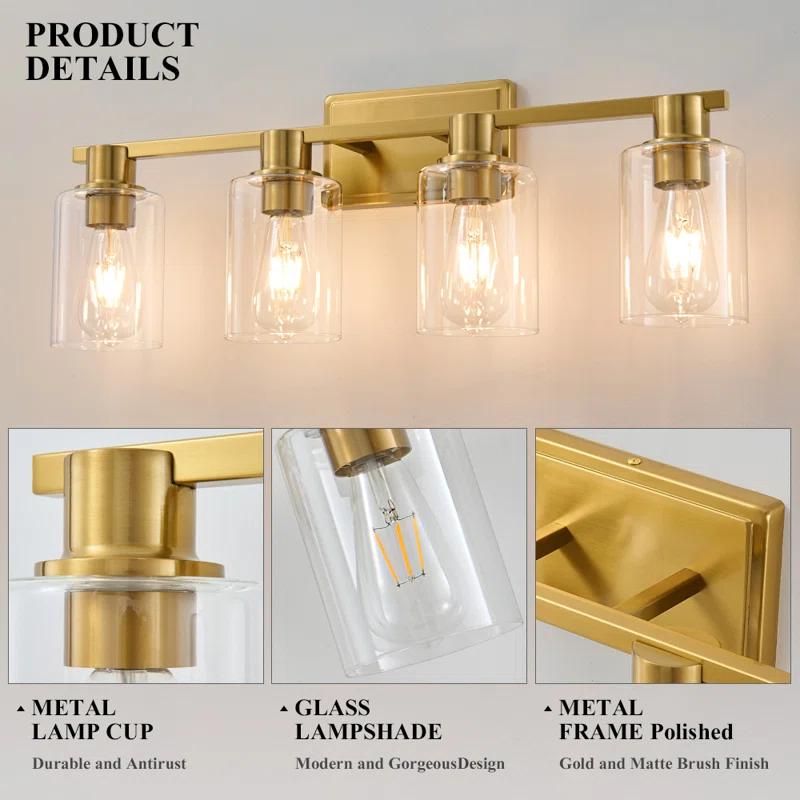 4 - Light Dimmable Vanity Light Mirror Headlights