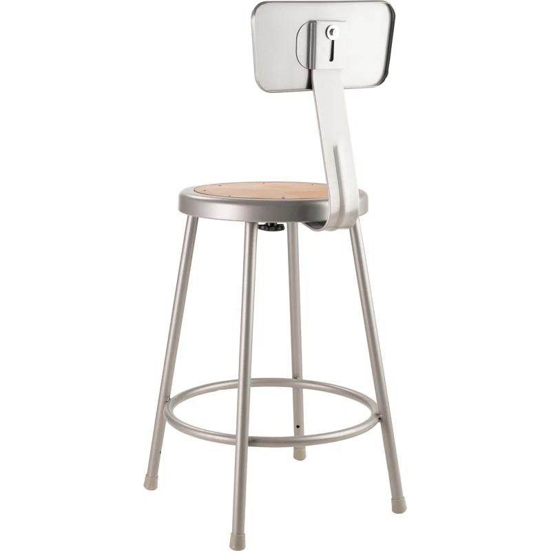 National Public Seating Heavy Duty Steel Stool With Backrest