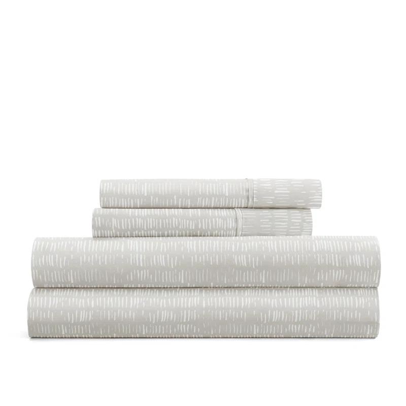 4 Piece Sheet Set Patterned Microfiber Ultra Soft Bedding