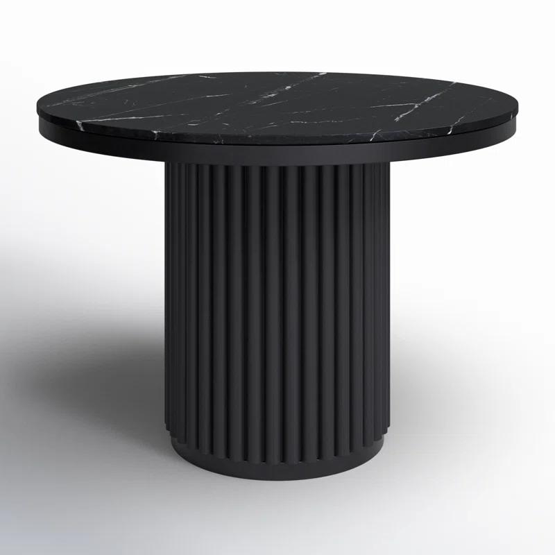 Tiago Round Dining Table - Black Marble