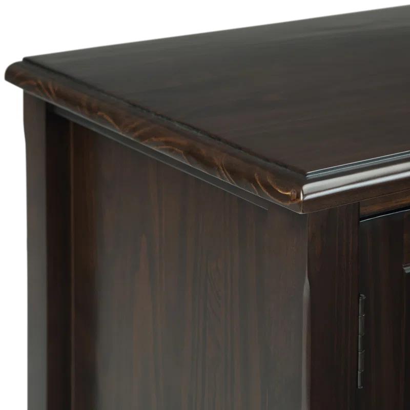 Simpli Home Burlington 72"W Solid Wood TV Stand for TVs up to 80" with 4 Cabinets