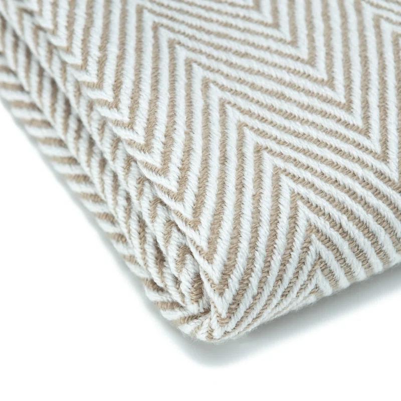 Chanasya Textured Knit Throw Blanket with Tassels - 50" x 65” - Taupe