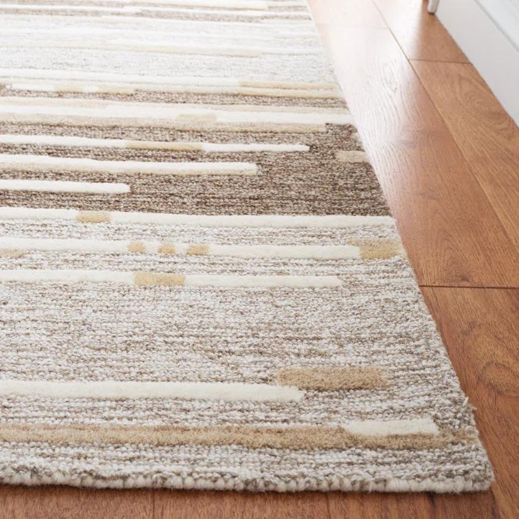 Martha Stewart Martha Stewart 300 Hand Tufted Wool/Cotton with Latex Abstract Rug in Brown/Beige