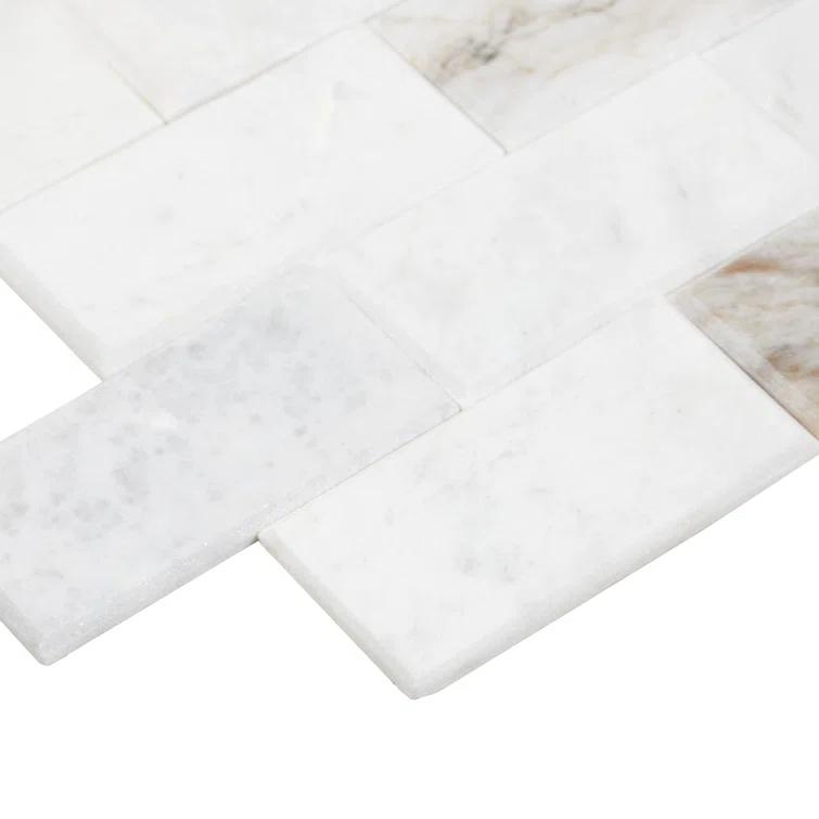 Daltile Simply Stick Mosaix 4'' W x 2'' L Natural Stone Peel and Stick Mosaic Tile