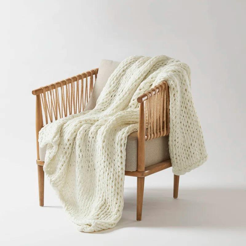 Kelly Clarkson Home Madison Hand Made Chunky Double Knit Throw Blanket