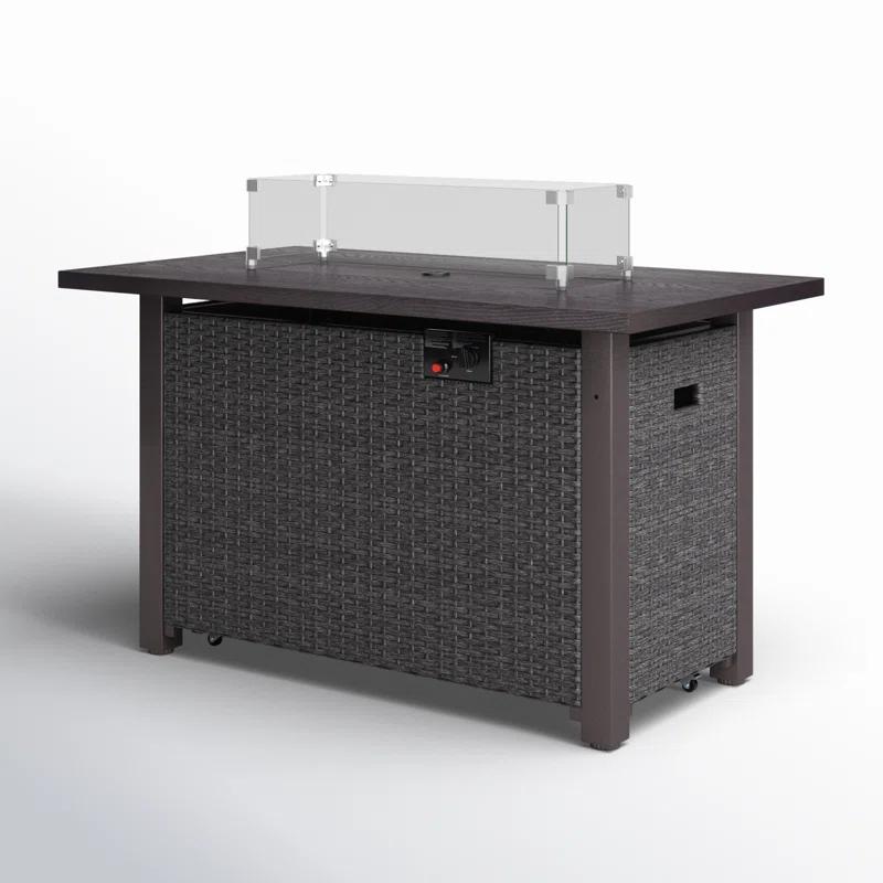 Wade Logan® Bitania Stainless Steel Propane Outdoor Fire Pit Table
