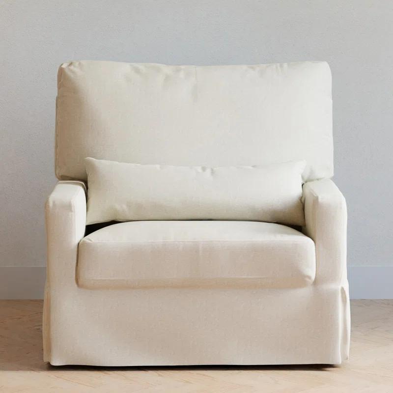 Crawford Pillowback Chair and a Half Upholstered Swivel Glider