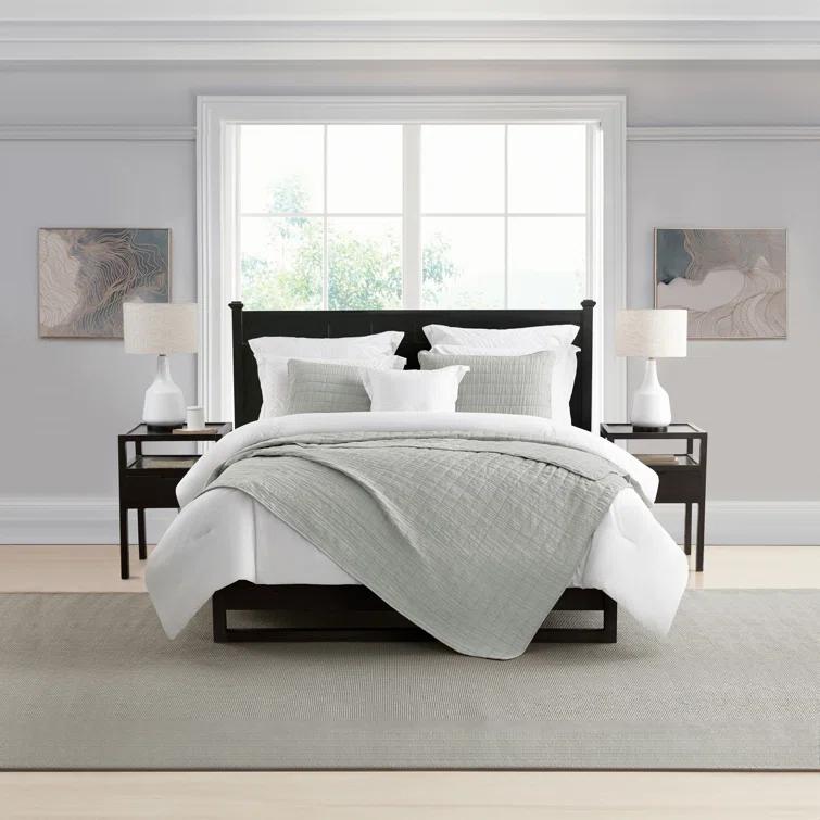 Swift Home Ultra Soft Crinkle Washed Microfiber 3-Piece Quilt Set