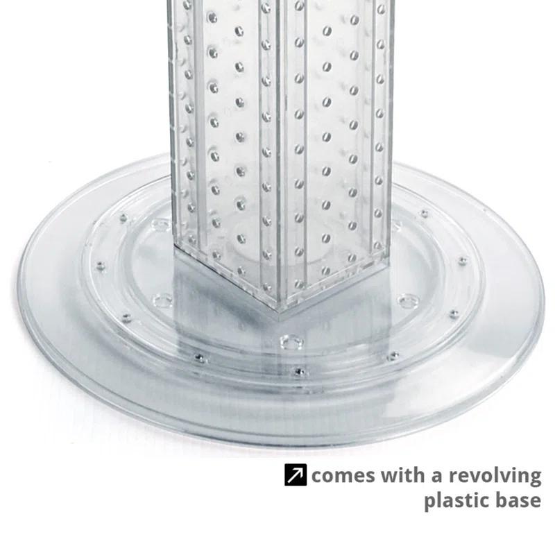 Four-sided 4"W x 36"H Pegboard Tower with Revolving 14.5" Base