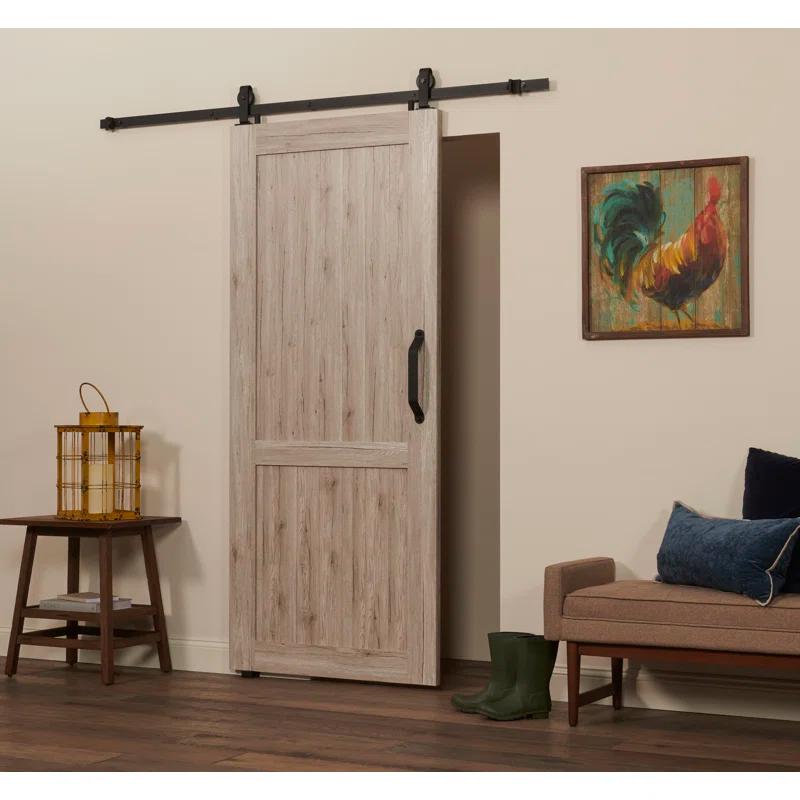 LTL Home Products Millbrooke 84'' Hollow Paneled with Installation Hardware Kit Barn Door