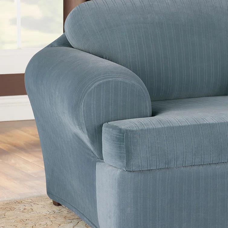 Sure Fit Stretch Pinstripe T-Cushion Armchair Slipcover