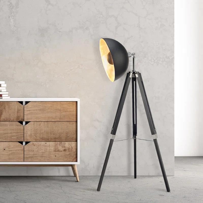 Union Rustic Kingswood 63" Industrial Metal Tripod Floor Lamp