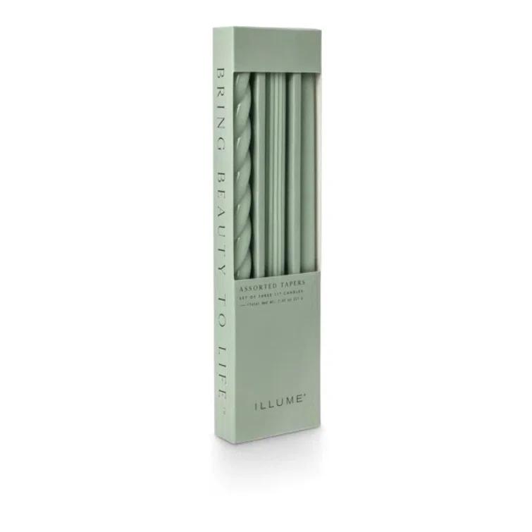 ILLUME Beautifully Done Unscented Assorted Candle Tapers 3-Pack
