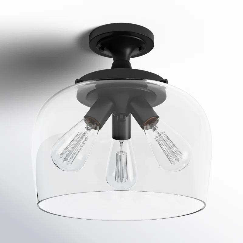 Three Posts™ Cromkill Glass Semi Flush Mount