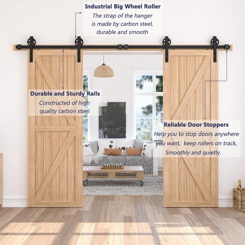 HomLux Standard Double Barn Door Hardware Kit