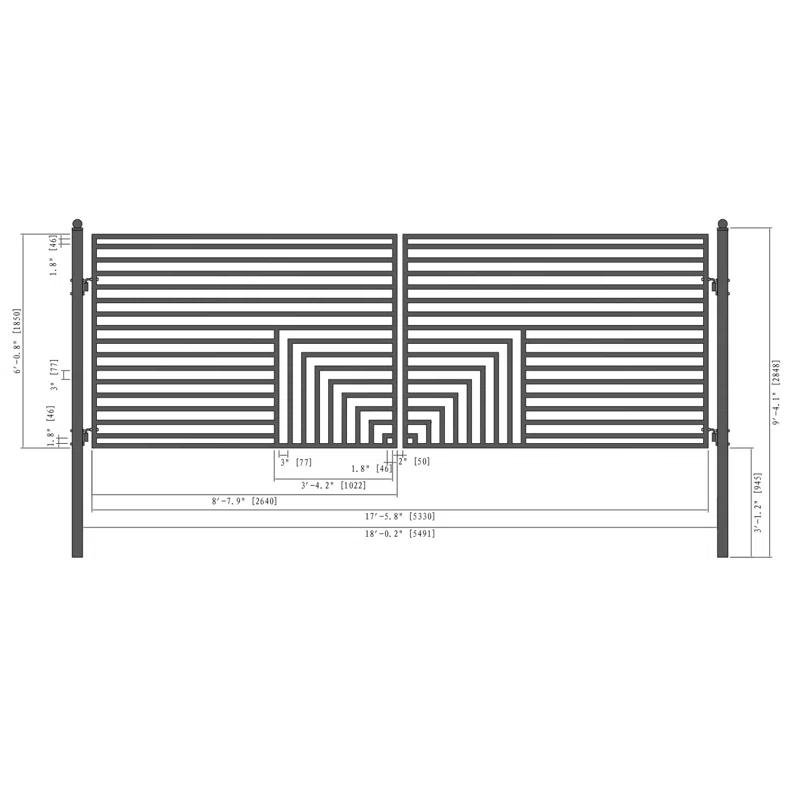 ALEKO Steel Dual Swing Driveway Gate - Florence Style