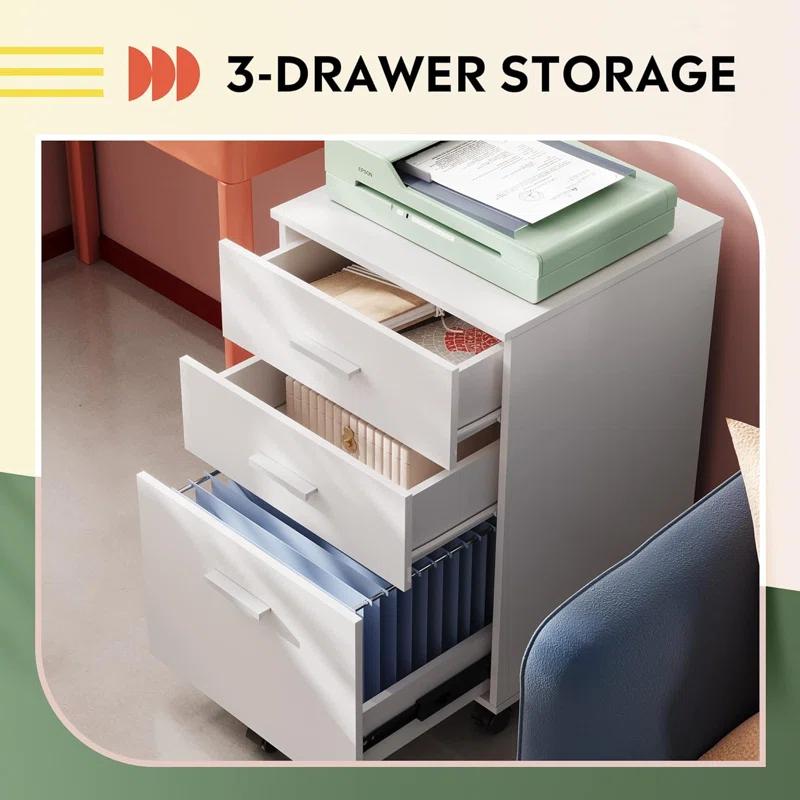 Kopelan 3-Drawer Mobile Vertical Filing Cabinet