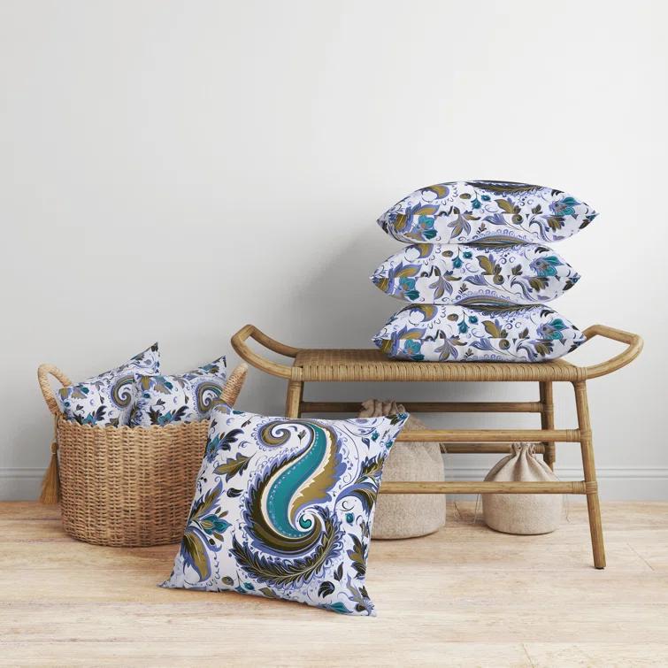 Amrita Sen Lavish Paisley Paisley Reversible Throw Pillow